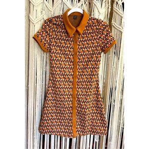 Retro Patterned Mini Dress